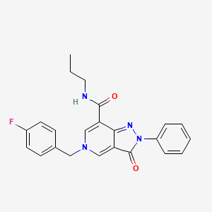 molecular formula C23H21FN4O2 B2888638 5-(4-fluorobenzyl)-3-oxo-2-phenyl-N-propyl-3,5-dihydro-2H-pyrazolo[4,3-c]pyridine-7-carboxamide CAS No. 921508-39-6