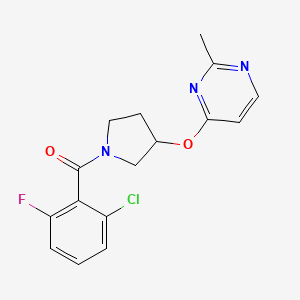 molecular formula C16H15ClFN3O2 B2888643 4-{[1-(2-氯-6-氟苯甲酰)吡咯烷-3-基]氧基}-2-甲基嘧啶 CAS No. 2097920-13-1