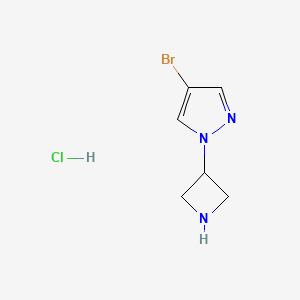 molecular formula C6H9BrClN3 B2888652 1-(azetidin-3-yl)-4-bromo-1H-pyrazole hydrochloride CAS No. 1201657-76-2