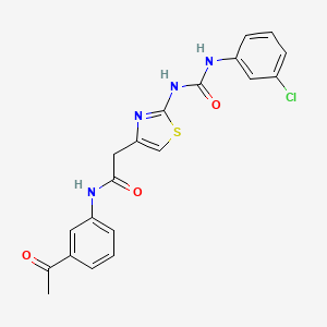 molecular formula C20H17ClN4O3S B2888658 N-(3-acetylphenyl)-2-(2-(3-(3-chlorophenyl)ureido)thiazol-4-yl)acetamide CAS No. 921475-48-1