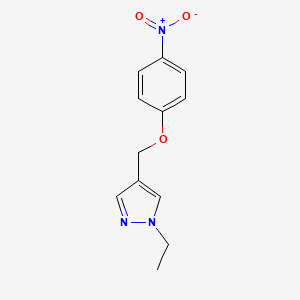 molecular formula C12H13N3O3 B2888659 1-ethyl-4-[(4-nitrophenoxy)methyl]-1H-pyrazole CAS No. 1260379-24-5