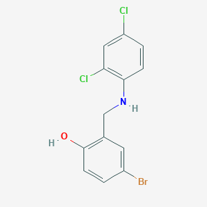 molecular formula C13H10BrCl2NO B2888668 4-Bromo-2-{[(2,4-dichlorophenyl)amino]methyl}phenol CAS No. 1217545-85-1