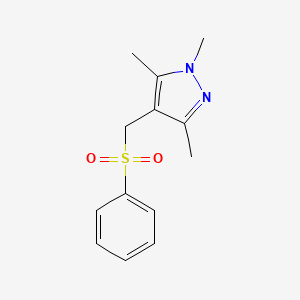 molecular formula C13H16N2O2S B2888673 1,3,5-trimethyl-4-[(phenylsulfonyl)methyl]-1H-pyrazole CAS No. 324009-28-1