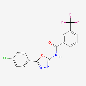 molecular formula C16H9ClF3N3O2 B2888676 N-[5-(4-氯苯基)-1,3,4-恶二唑-2-基]-3-(三氟甲基)苯甲酰胺 CAS No. 793690-46-7