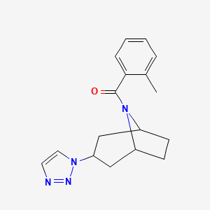 molecular formula C17H20N4O B2888683 8-(2-甲基苯甲酰)-3-(1H-1,2,3-三唑-1-基)-8-氮杂双环[3.2.1]辛烷 CAS No. 2176069-16-0