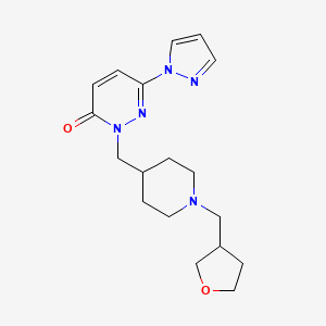 2-({1-[(oxolan-3-yl)methyl]piperidin-4-yl}methyl)-6-(1H-pyrazol-1-yl)-2,3-dihydropyridazin-3-one