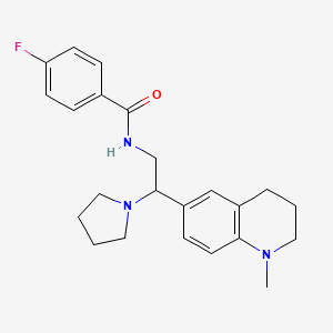 4-fluoro-N-(2-(1-methyl-1,2,3,4-tetrahydroquinolin-6-yl)-2-(pyrrolidin-1-yl)ethyl)benzamide