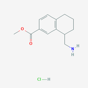 molecular formula C13H18ClNO2 B2888691 Methyl 8-(aminomethyl)-5,6,7,8-tetrahydronaphthalene-2-carboxylate hydrochloride CAS No. 130532-65-9