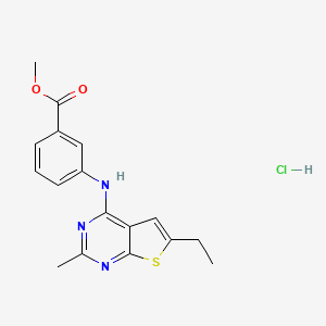 Methyl 3-((6-ethyl-2-methylthieno[2,3-d]pyrimidin-4-yl)amino)benzoate hydrochloride