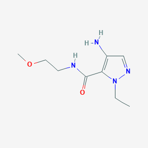 molecular formula C9H16N4O2 B2888696 4-Amino-1-ethyl-N-(2-methoxyethyl)-1H-pyrazole-5-carboxamide CAS No. 1488607-57-3