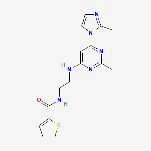 N-(2-((2-methyl-6-(2-methyl-1H-imidazol-1-yl)pyrimidin-4-yl)amino)ethyl)thiophene-2-carboxamide