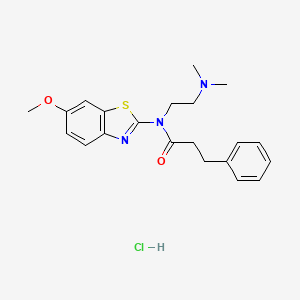 N-(2-(dimethylamino)ethyl)-N-(6-methoxybenzo[d]thiazol-2-yl)-3-phenylpropanamide hydrochloride