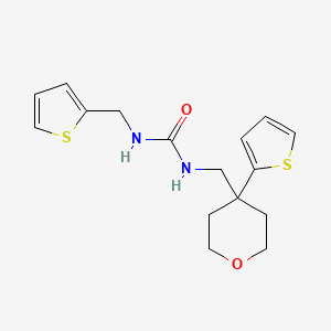 1-((4-(thiophen-2-yl)tetrahydro-2H-pyran-4-yl)methyl)-3-(thiophen-2-ylmethyl)urea