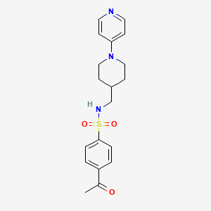 molecular formula C19H23N3O3S B2888713 4-乙酰基-N-((1-(吡啶-4-基)哌啶-4-基)甲基)苯磺酰胺 CAS No. 2034231-47-3