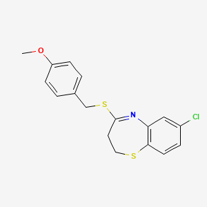 molecular formula C17H16ClNOS2 B2888714 4-{[(7-氯-2,3-二氢-1,5-苯并噻吩-4-基)硫代]甲基}苯甲醚 CAS No. 477860-35-8