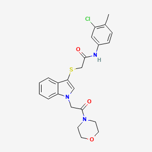 molecular formula C23H24ClN3O3S B2888716 N-(3-chloro-4-methylphenyl)-2-((1-(2-morpholino-2-oxoethyl)-1H-indol-3-yl)thio)acetamide CAS No. 878053-29-3