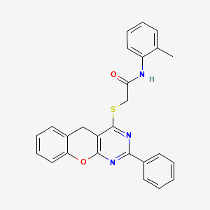 2-((2-phenyl-5H-chromeno[2,3-d]pyrimidin-4-yl)thio)-N-(o-tolyl)acetamide