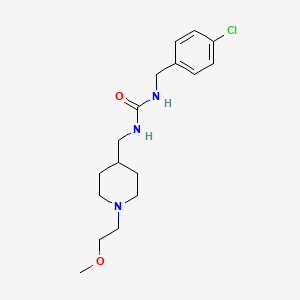 molecular formula C17H26ClN3O2 B2888721 1-(4-Chlorobenzyl)-3-((1-(2-methoxyethyl)piperidin-4-yl)methyl)urea CAS No. 1207019-36-0