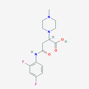 molecular formula C15H19F2N3O3 B2888729 4-((2,4-Difluorophenyl)amino)-2-(4-methylpiperazin-1-yl)-4-oxobutanoic acid CAS No. 899996-41-9