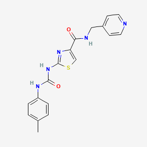 molecular formula C18H17N5O2S B2888730 N-(吡啶-4-基甲基)-2-(3-(对甲苯基)脲基)噻唑-4-甲酰胺 CAS No. 941927-12-4