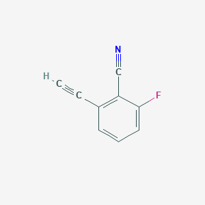 molecular formula C9H4FN B2888738 2-乙炔基-6-氟苯甲腈 CAS No. 1233509-91-5