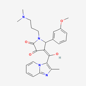 molecular formula C25H28N4O4 B2888739 1-(3-(dimethylamino)propyl)-3-hydroxy-5-(3-methoxyphenyl)-4-(2-methylimidazo[1,2-a]pyridine-3-carbonyl)-1H-pyrrol-2(5H)-one CAS No. 630056-95-0