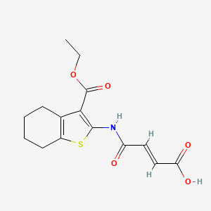 molecular formula C15H17NO5S B2888743 (E)-4-((3-(乙氧羰基)-4,5,6,7-四氢苯并[b]噻吩-2-基)氨基)-4-氧代丁-2-烯酸 CAS No. 62159-37-9