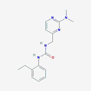 molecular formula C16H21N5O B2888748 1-((2-(二甲氨基)嘧啶-4-基)甲基)-3-(2-乙基苯基)脲 CAS No. 1788543-14-5