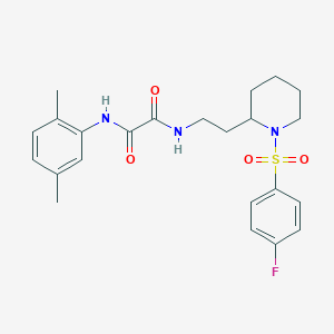 molecular formula C23H28FN3O4S B2888752 N1-(2,5-二甲基苯基)-N2-(2-(1-((4-氟苯基)磺酰基)哌啶-2-基)乙基)草酰胺 CAS No. 898415-31-1