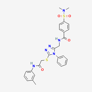 4-(dimethylsulfamoyl)-N-[[5-[2-(3-methylanilino)-2-oxoethyl]sulfanyl-4-phenyl-1,2,4-triazol-3-yl]methyl]benzamide