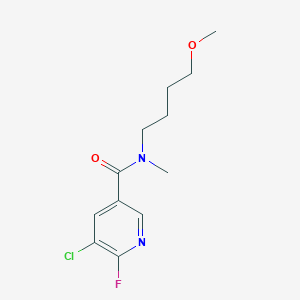 molecular formula C12H16ClFN2O2 B2888766 5-Chloro-6-fluoro-N-(4-methoxybutyl)-N-methylpyridine-3-carboxamide CAS No. 2224459-10-1