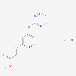 2-(3-Pyridin-2-yloxyphenoxy)acetic acid;hydrochloride
