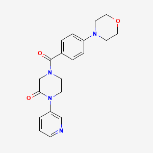 molecular formula C20H22N4O3 B2888770 4-[4-(Morpholin-4-yl)benzoyl]-1-(pyridin-3-yl)piperazin-2-one CAS No. 2097891-43-3