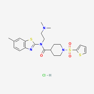 N-(2-(dimethylamino)ethyl)-N-(6-methylbenzo[d]thiazol-2-yl)-1-(thiophen-2-ylsulfonyl)piperidine-4-carboxamide hydrochloride