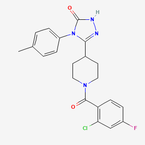 molecular formula C21H20ClFN4O2 B2888779 5-[1-(2-chloro-4-fluorobenzoyl)piperidin-4-yl]-4-(4-methylphenyl)-2,4-dihydro-3H-1,2,4-triazol-3-one CAS No. 1775312-36-1
