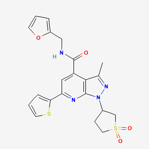 1-(1,1-dioxidotetrahydrothiophen-3-yl)-N-(furan-2-ylmethyl)-3-methyl-6-(thiophen-2-yl)-1H-pyrazolo[3,4-b]pyridine-4-carboxamide