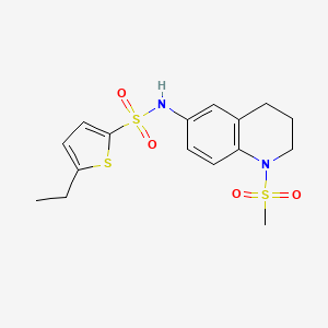 molecular formula C16H20N2O4S3 B2888794 5-ethyl-N-(1-methylsulfonyl-3,4-dihydro-2H-quinolin-6-yl)thiophene-2-sulfonamide CAS No. 941972-12-9