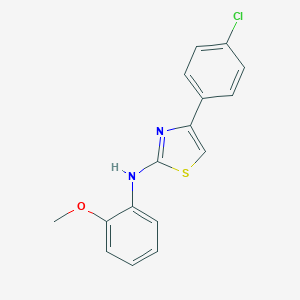 molecular formula C16H13ClN2OS B288880 4-(4-chlorophenyl)-N-(2-methoxyphenyl)-1,3-thiazol-2-amine 