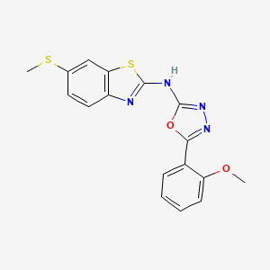 5-(2-methoxyphenyl)-N-(6-(methylthio)benzo[d]thiazol-2-yl)-1,3,4-oxadiazol-2-amine