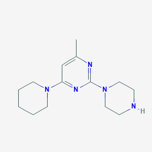 molecular formula C14H23N5 B2888805 4-Methyl-2-(piperazin-1-yl)-6-(piperidin-1-yl)pyrimidine CAS No. 1536471-51-8