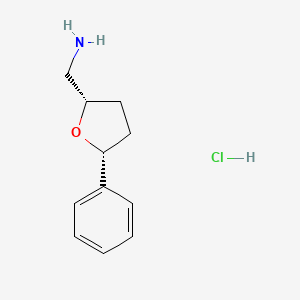 molecular formula C11H16ClNO B2888811 [(2S,5R)-5-苯基氧杂环-2-基]甲胺；盐酸盐 CAS No. 1807891-08-2