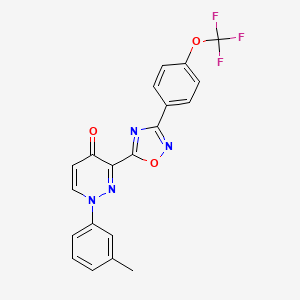 molecular formula C20H13F3N4O3 B2888838 1-(m-tolyl)-3-(3-(4-(trifluoromethoxy)phenyl)-1,2,4-oxadiazol-5-yl)pyridazin-4(1H)-one CAS No. 1251613-27-0