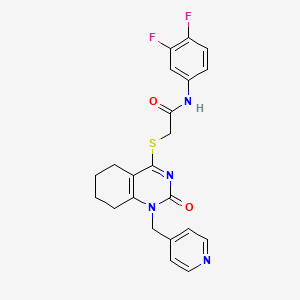 molecular formula C22H20F2N4O2S B2888850 N-(3,4-二氟苯基)-2-((2-氧代-1-(吡啶-4-基甲基)-1,2,5,6,7,8-六氢喹唑啉-4-基)硫代)乙酰胺 CAS No. 899986-73-3