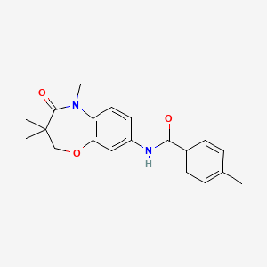 molecular formula C20H22N2O3 B2888852 4-methyl-N-(3,3,5-trimethyl-4-oxo-2,3,4,5-tetrahydrobenzo[b][1,4]oxazepin-8-yl)benzamide CAS No. 921868-16-8