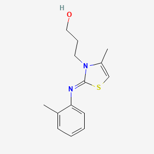 molecular formula C14H18N2OS B2888874 (Z)-3-(4-methyl-2-(o-tolylimino)thiazol-3(2H)-yl)propan-1-ol CAS No. 905780-88-3