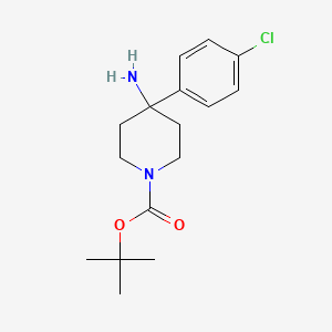 molecular formula C16H23ClN2O2 B2888876 4-氨基-4-(4-氯苯基)-哌啶-1-甲酸叔丁酯 CAS No. 917925-59-8