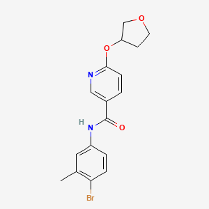 molecular formula C17H17BrN2O3 B2888878 N-(4-bromo-3-methylphenyl)-6-((tetrahydrofuran-3-yl)oxy)nicotinamide CAS No. 2034236-61-6