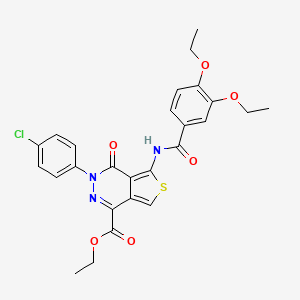 molecular formula C26H24ClN3O6S B2888885 Ethyl 3-(4-chlorophenyl)-5-(3,4-diethoxybenzamido)-4-oxo-3,4-dihydrothieno[3,4-d]pyridazine-1-carboxylate CAS No. 851950-36-2