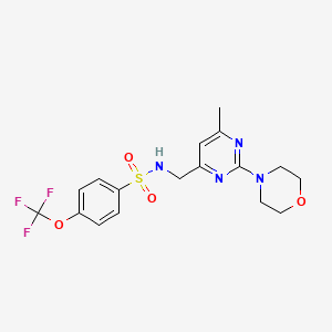 molecular formula C17H19F3N4O4S B2888891 N-((6-甲基-2-吗啉代嘧啶-4-基)甲基)-4-(三氟甲氧基)苯磺酰胺 CAS No. 1797975-28-0