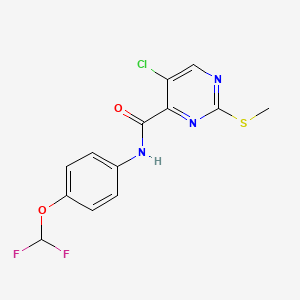 molecular formula C13H10ClF2N3O2S B2888894 5-chloro-N-[4-(difluoromethoxy)phenyl]-2-(methylsulfanyl)pyrimidine-4-carboxamide CAS No. 879957-97-8